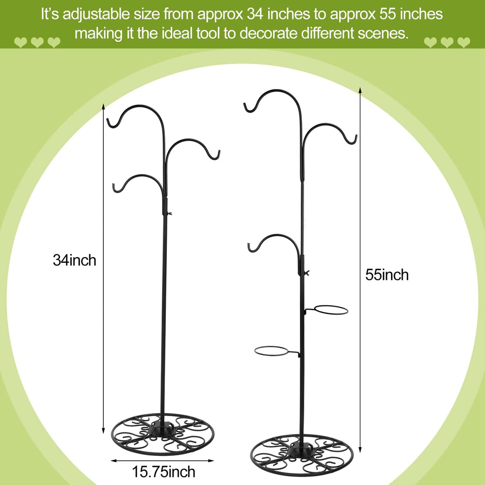 Blulu shepherd hook holding a hanging plant, demonstrates secure support and aesthetic appeal