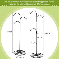 Blulu shepherd hook holding a hanging plant, demonstrates secure support and aesthetic appeal