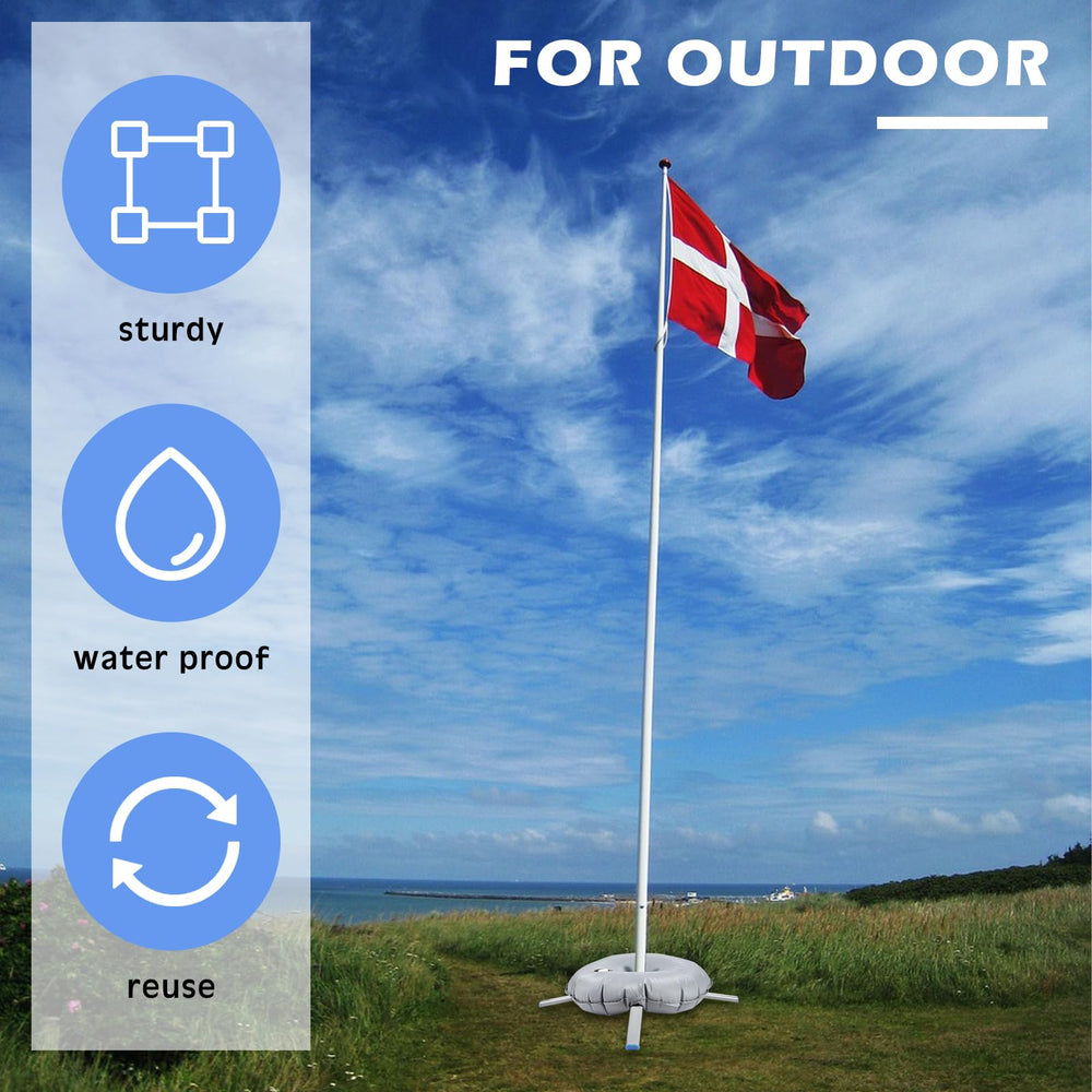 Blulu base next to ruler showing exact size and fit for poles