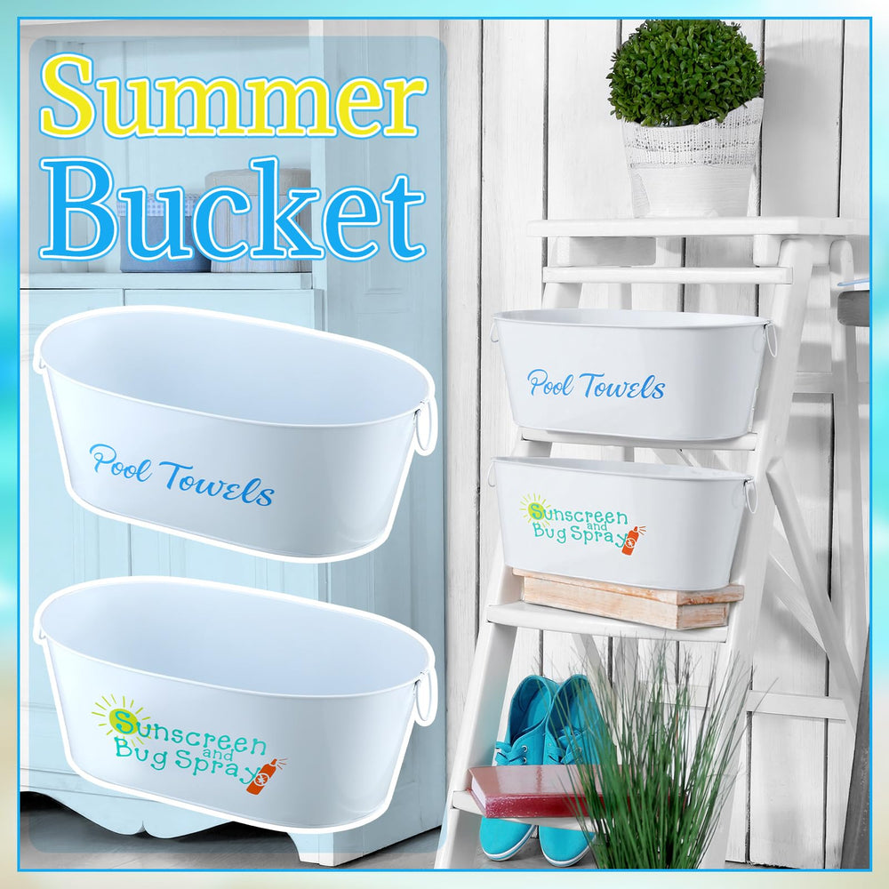 Blulu bucket next to folded towel showing scale and generous 15 x 9 inch capacity