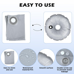Blulu water bag empty and open demonstrating easy fill convenience