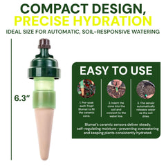 Blumat tubing and connector detail illustrating easy tool-free assembly and secure fit