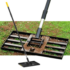 BlumeTrec front view of leveling rake showing head for even spreading
