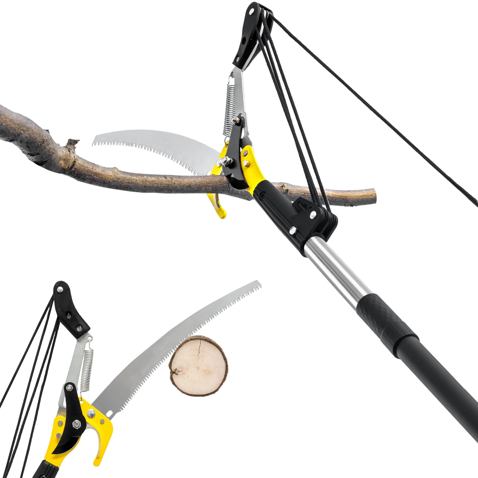 BlumeTrec front view of assembled pole saw showing full length and features