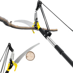 BlumeTrec front view of assembled pole saw showing full length and features