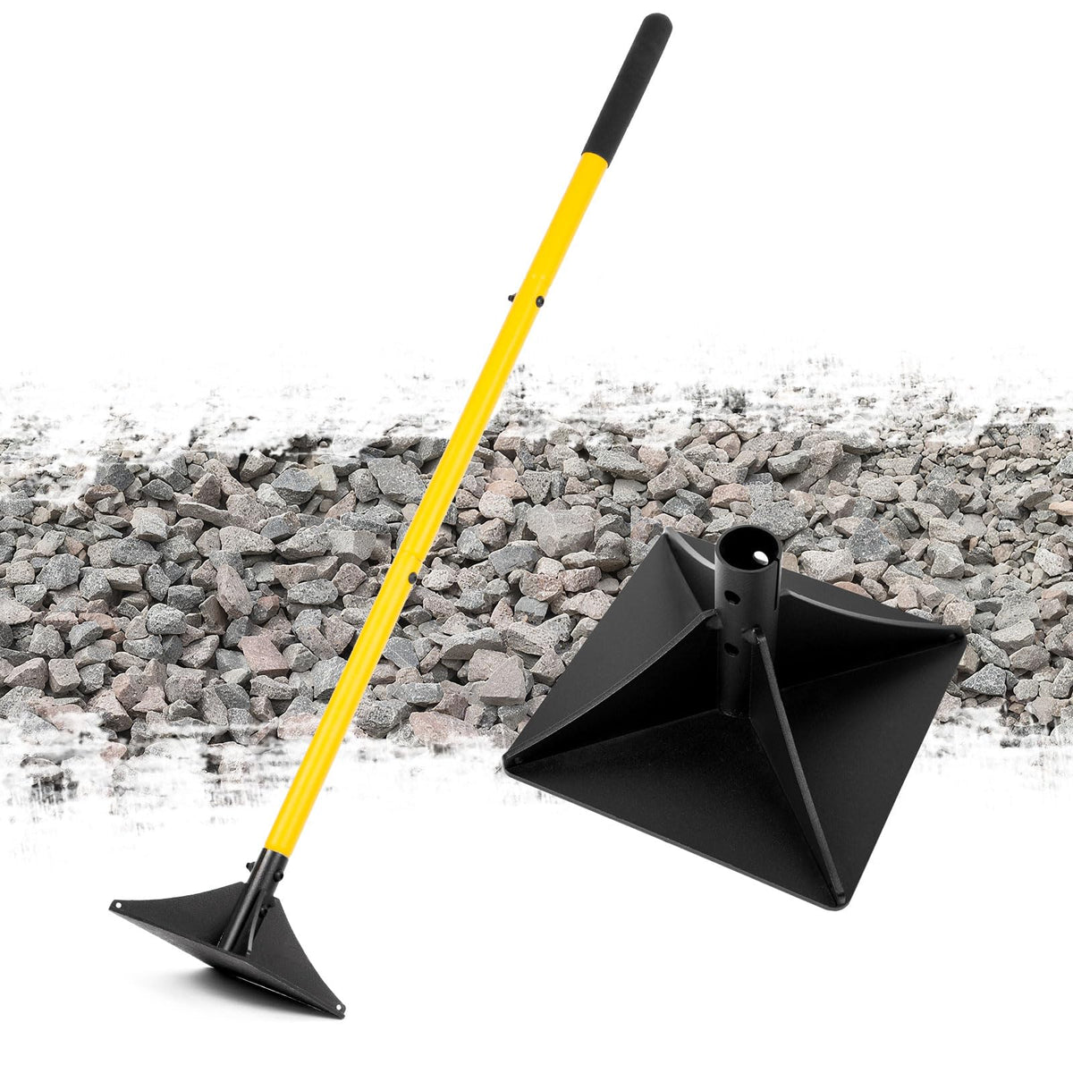 BlumeTrec front view tamper showing sturdy steel head and balance benefit