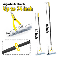 BlumeTrec close-up of 19 curved tines showcasing strong dethatching performance