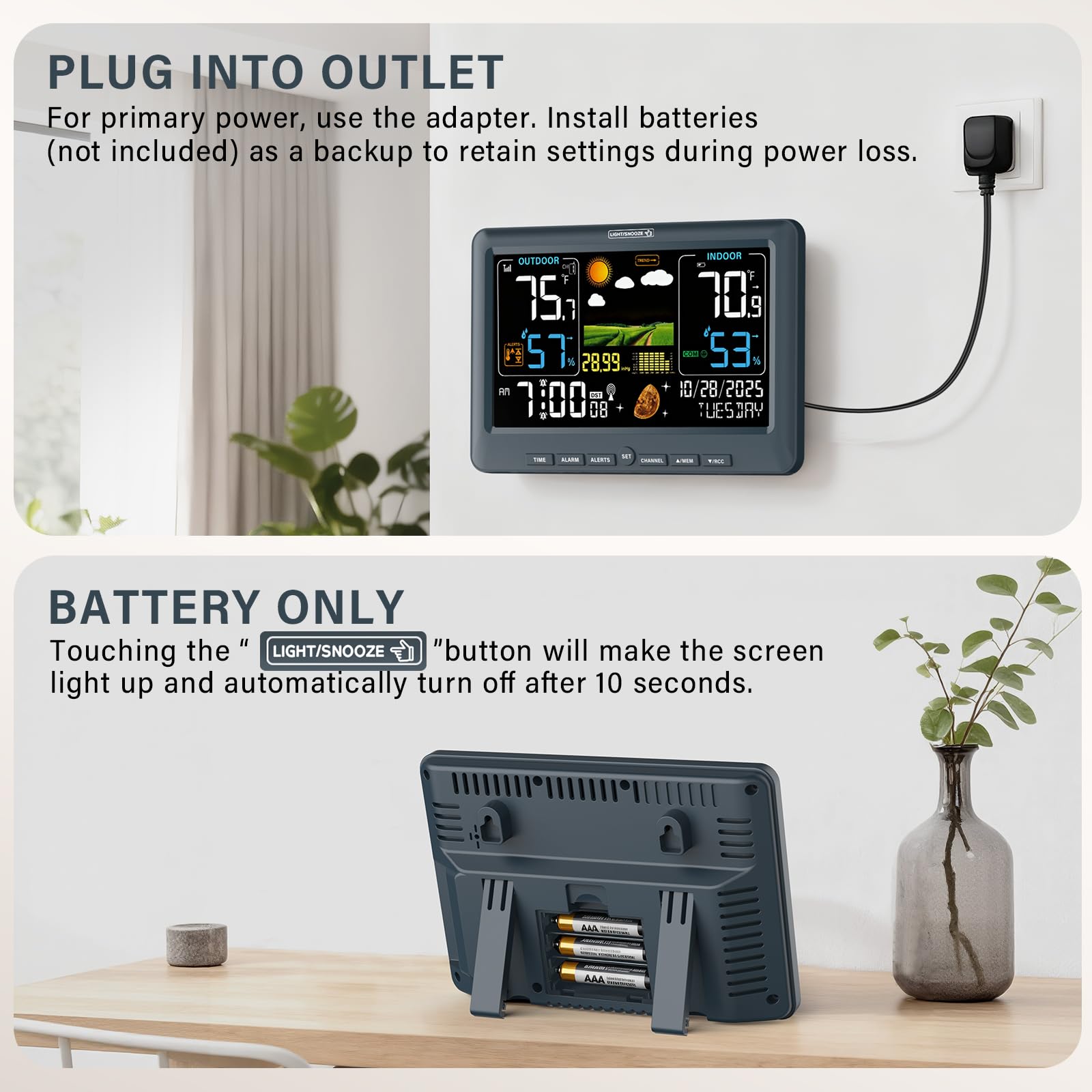 BluSon sensor placed in backyard providing outdoor condition tracking