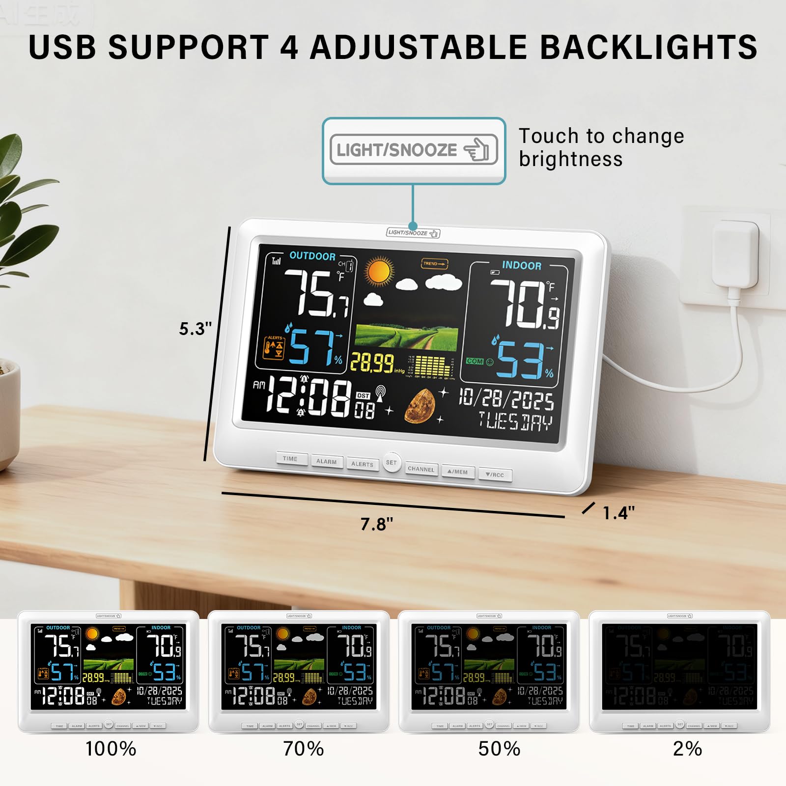 BluSon side profile mounted on wall for space-saving installation