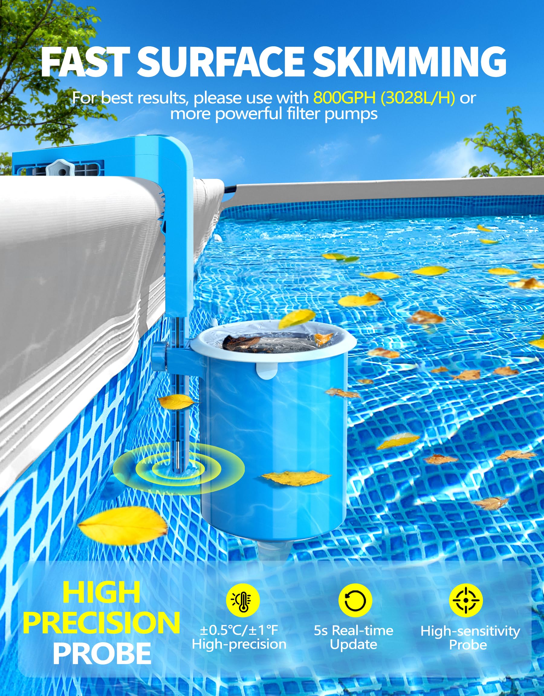 BluSwim installed on an inflatable pool demonstrating broad compatibility benefit