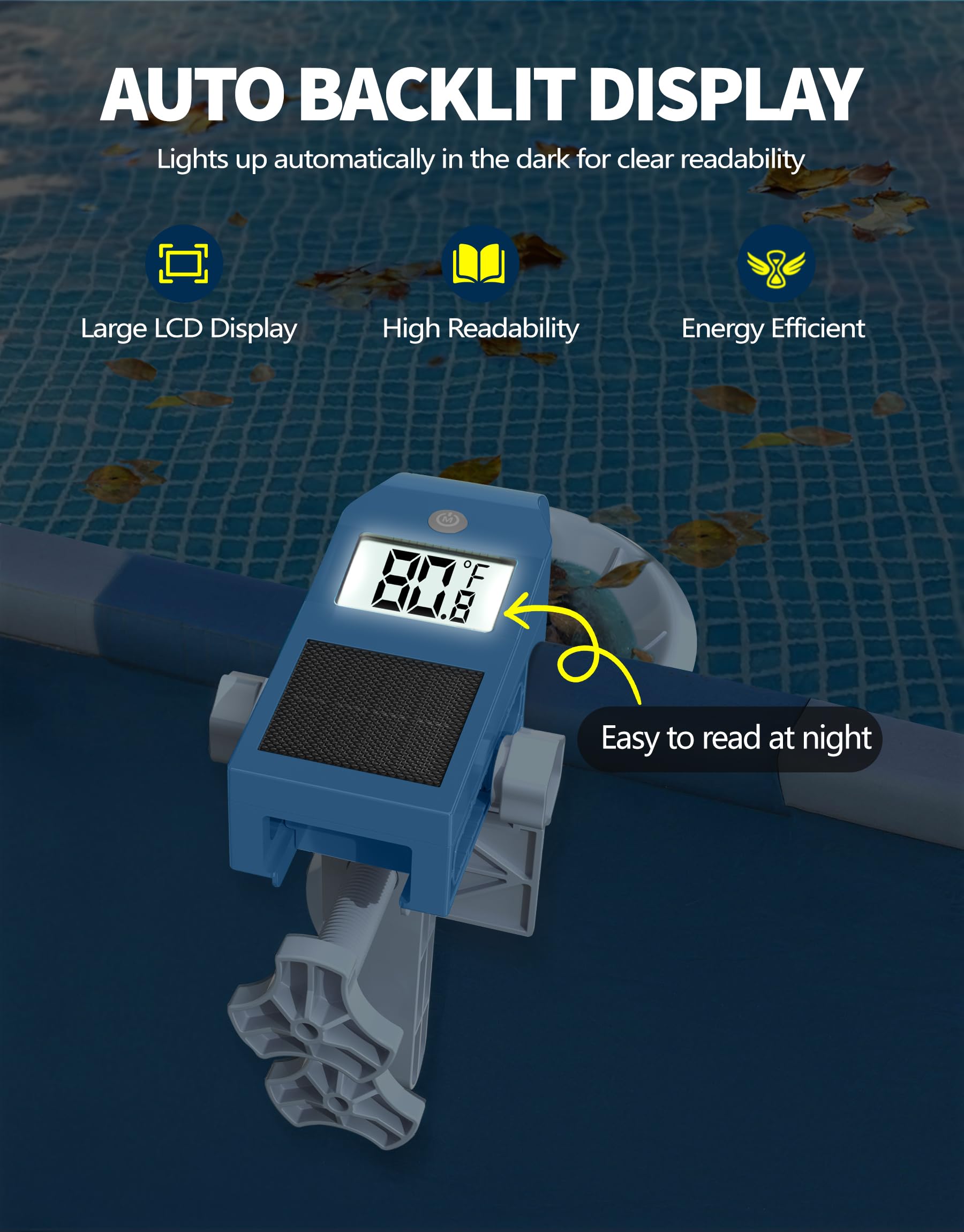 BluSwim skimmer next to measuring tape showing compact size and scale