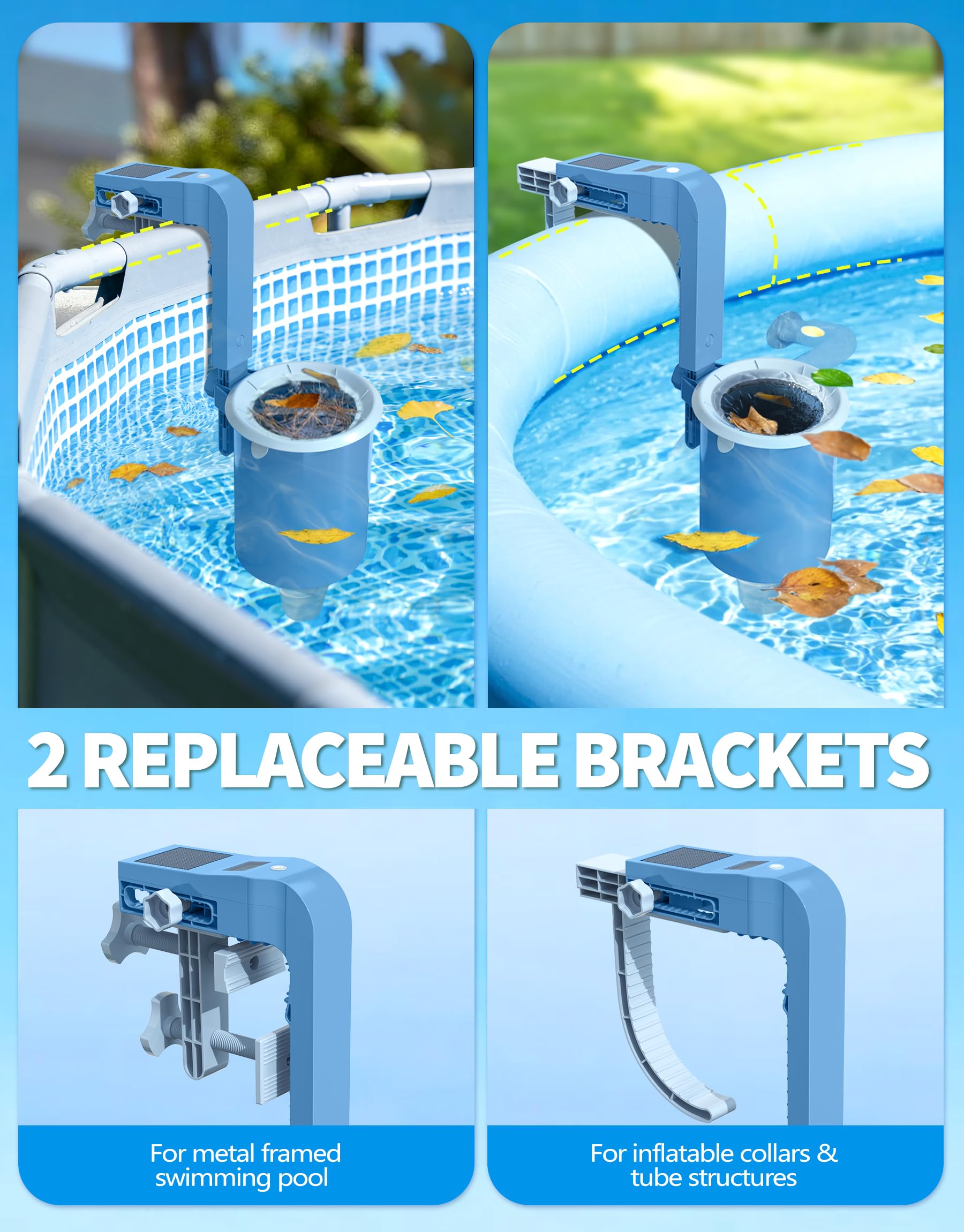 BluSwim removable skimmer basket and lid ready for easy cleaning