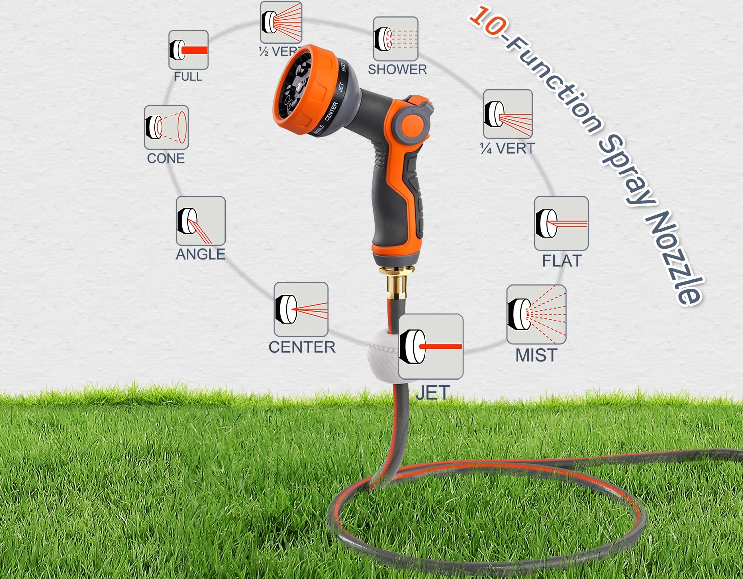 Blütezeit 10-function spray nozzle in hand offering versatile water patterns