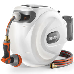 Blütezeit front view of wall-mount reel showing tidy storage and quick access
