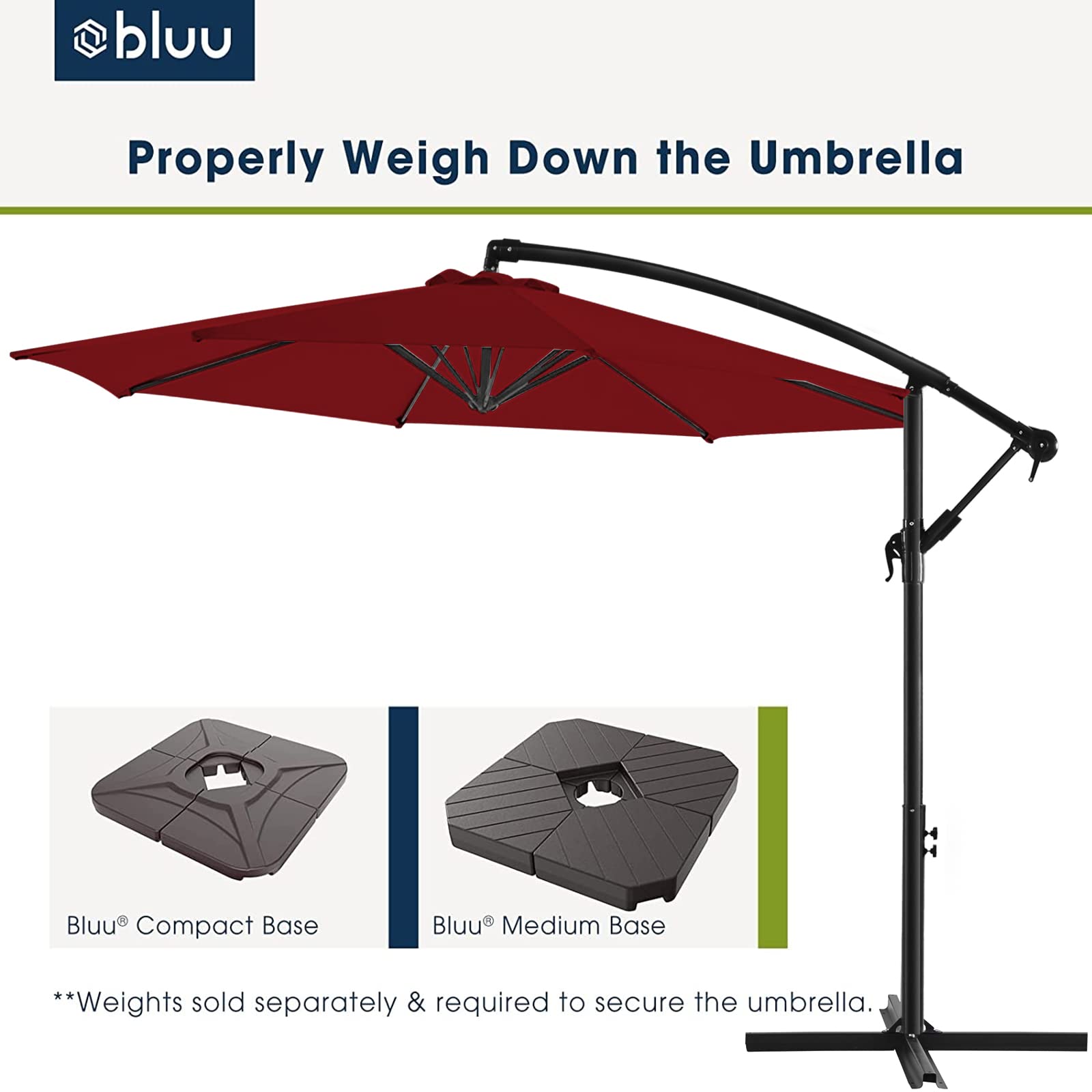 BLUU sturdy frame and pole assembly showing rustproof cover benefit