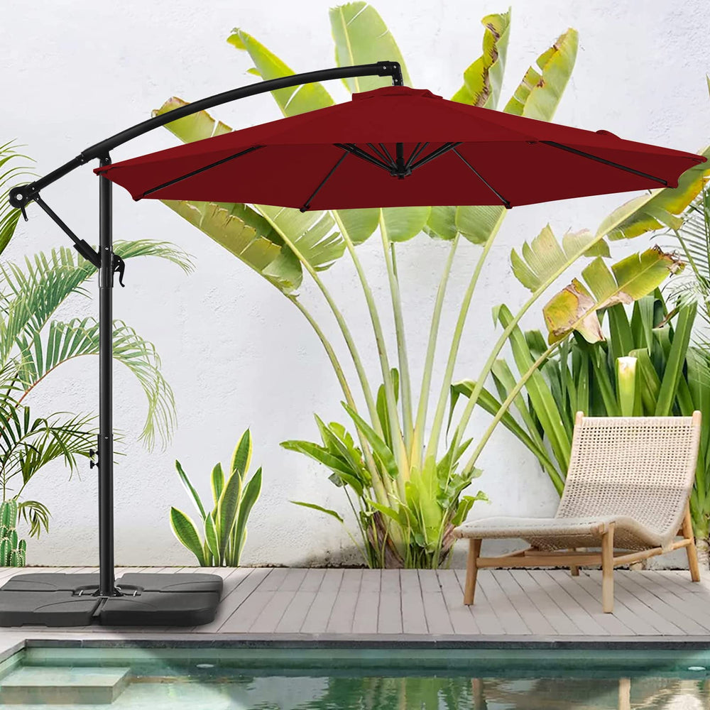 BLUU front view canopy showing full 10 ft shade and clean lines benefit privacy