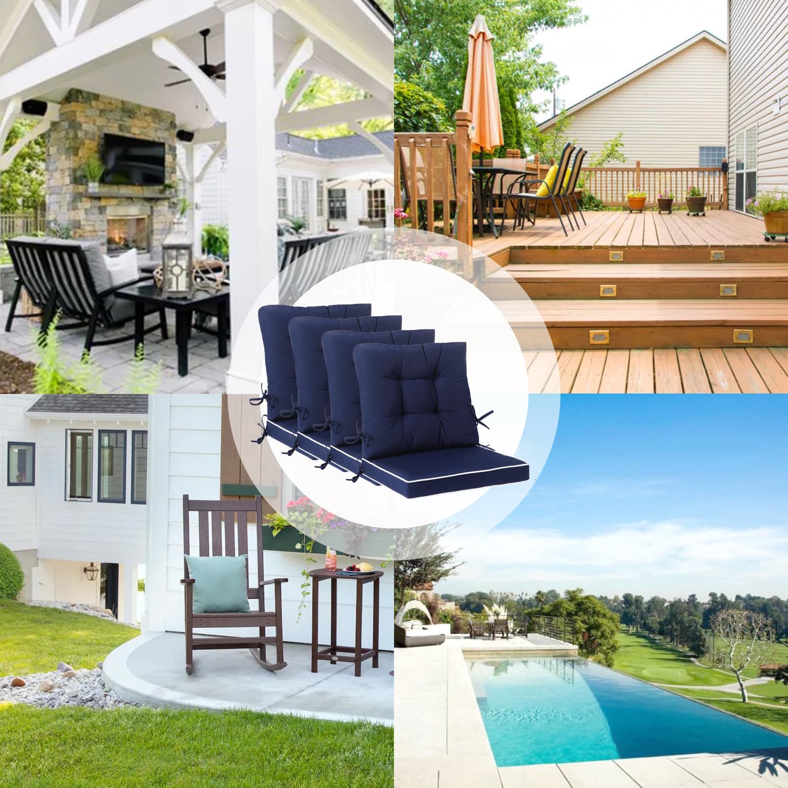 Blytieor cushions on patio chairs displaying coordinated seating comfort outdoors