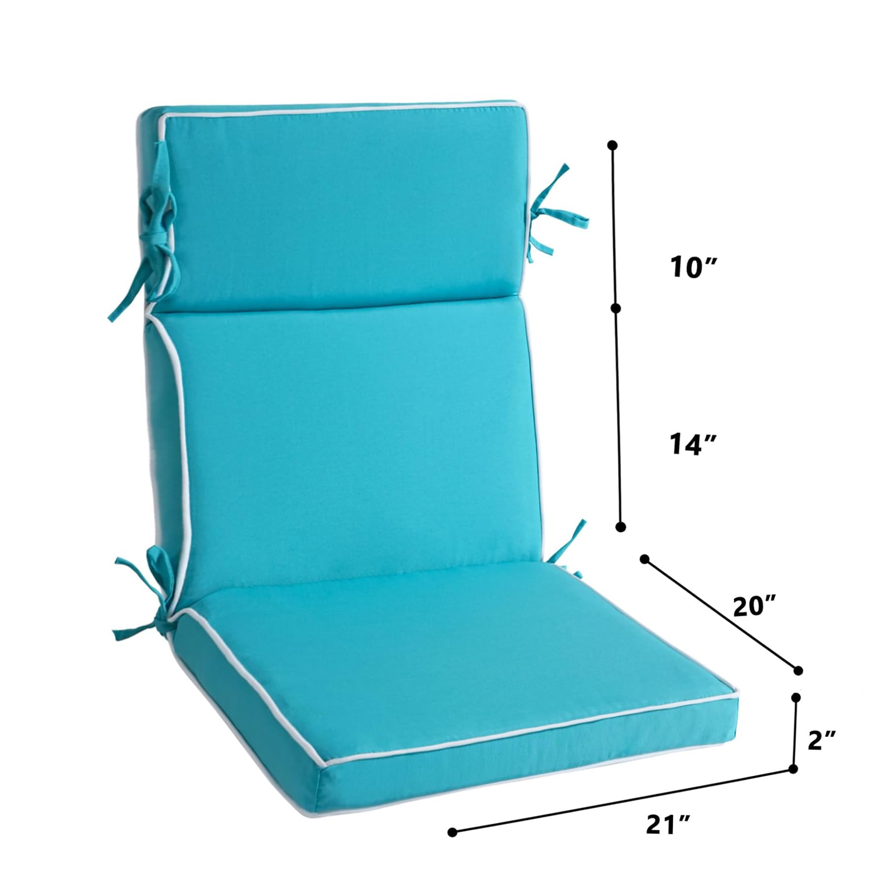 Blytieor detail of attached ties demonstrating secure fit on outdoor chairs