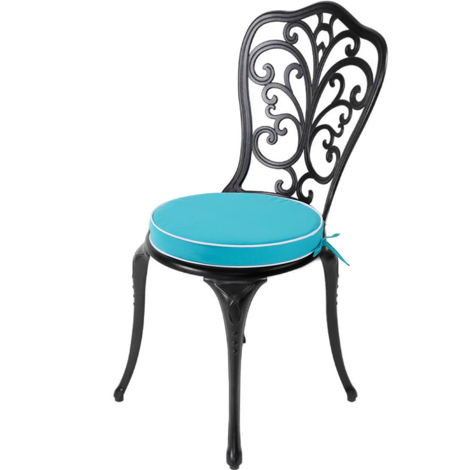 Blytieor tied cushion on chair highlighting secure ties and zipper convenience