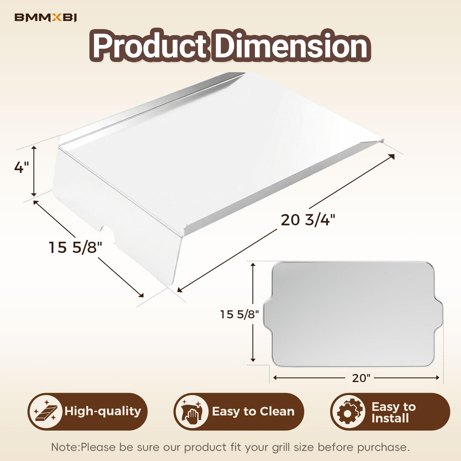 BMMXBI drip pan close-up edge detail highlighting corrosion resistance and robust construction