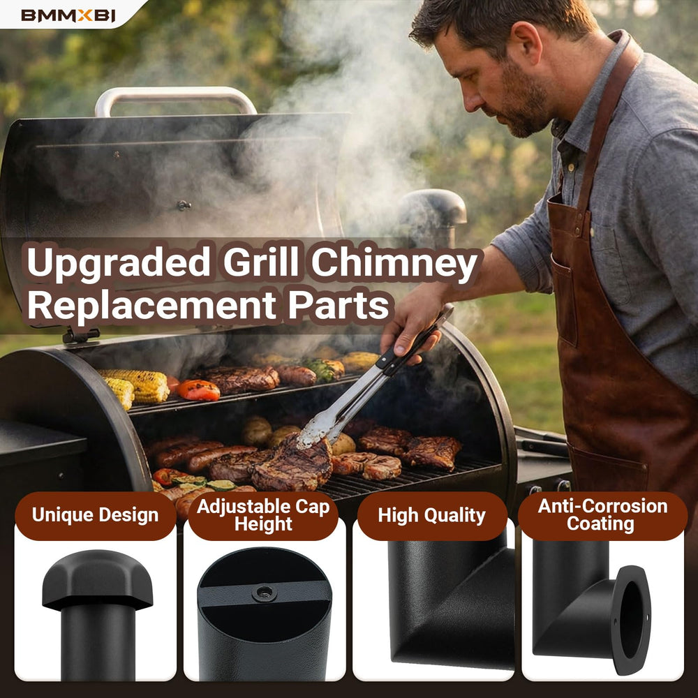 BMMXBI chimney cap detail protecting grill from rain and sparks