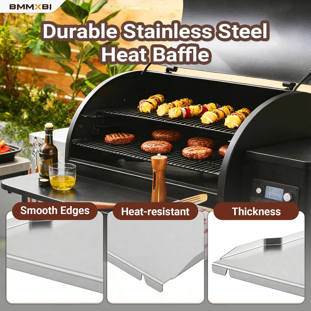 BMMXBI heat baffle installed in Traeger Ironwood 885 showing even heat distribution