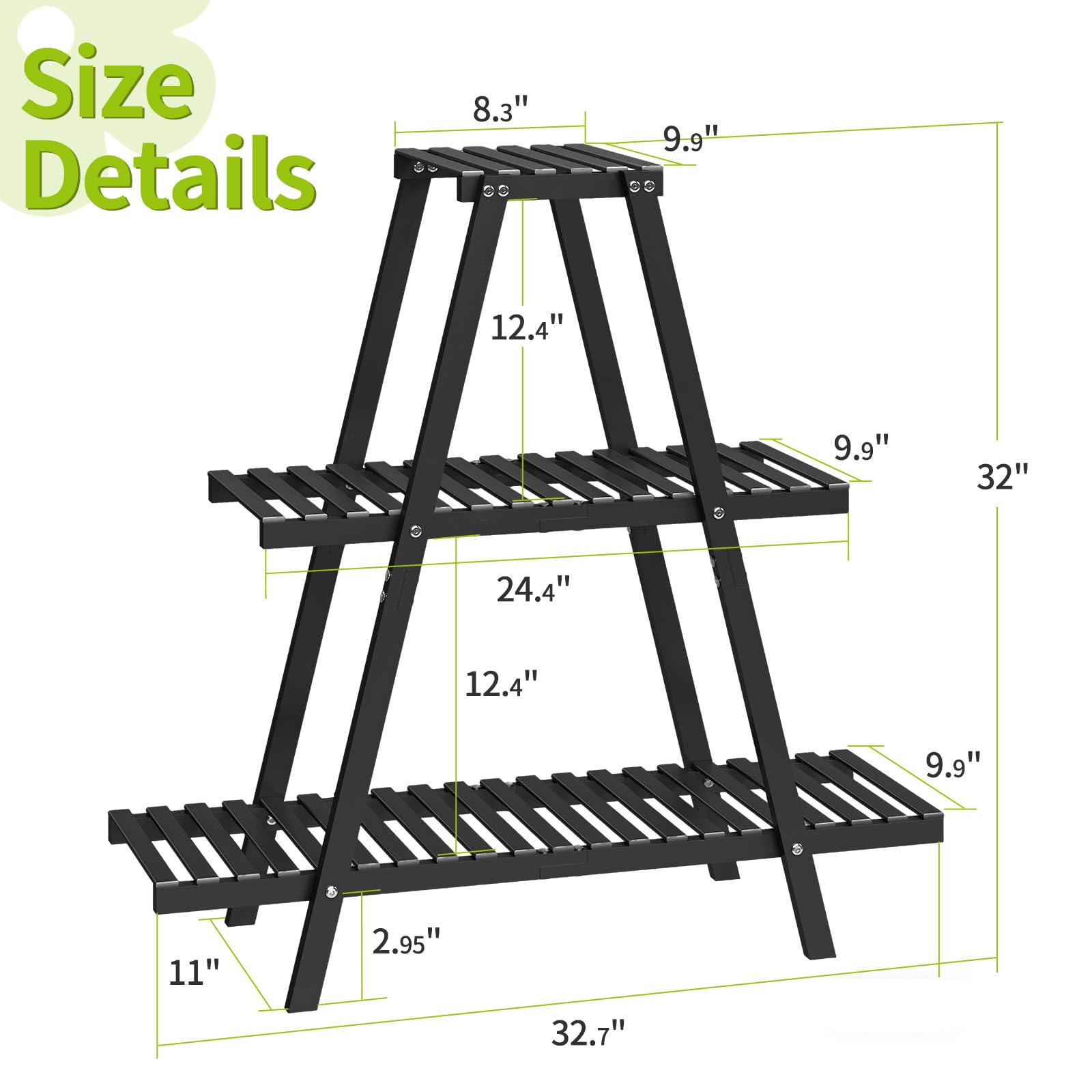 BMOSU fully assembled shelf with eight potted plants displaying organized plant display