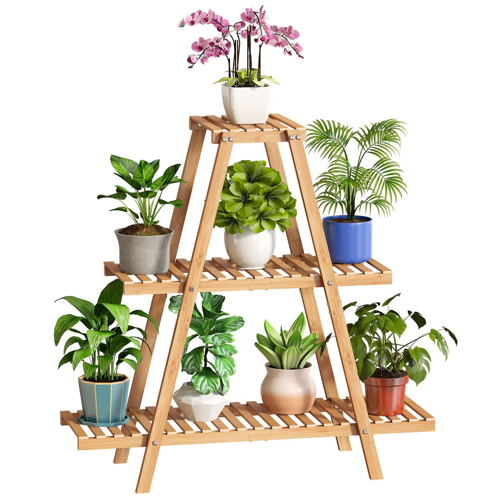 BMOSU front view of 3-tier plant stand showing neat display and space saving