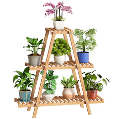 BMOSU front view of 3-tier plant stand showing neat display and space saving
