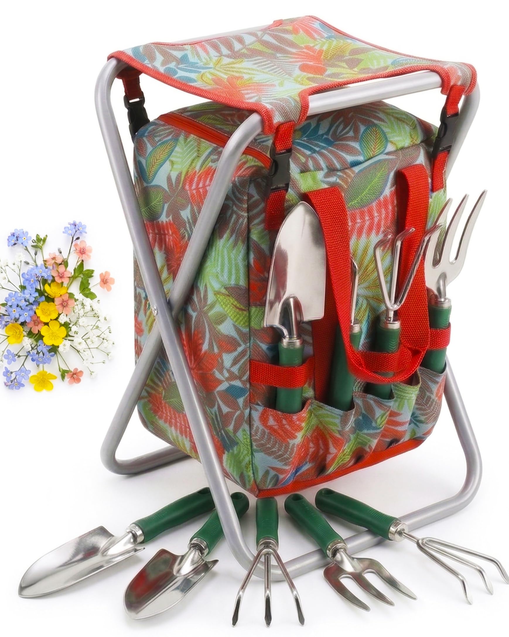 Bo-Toys in-use gardening scene showing comfort and organized tools