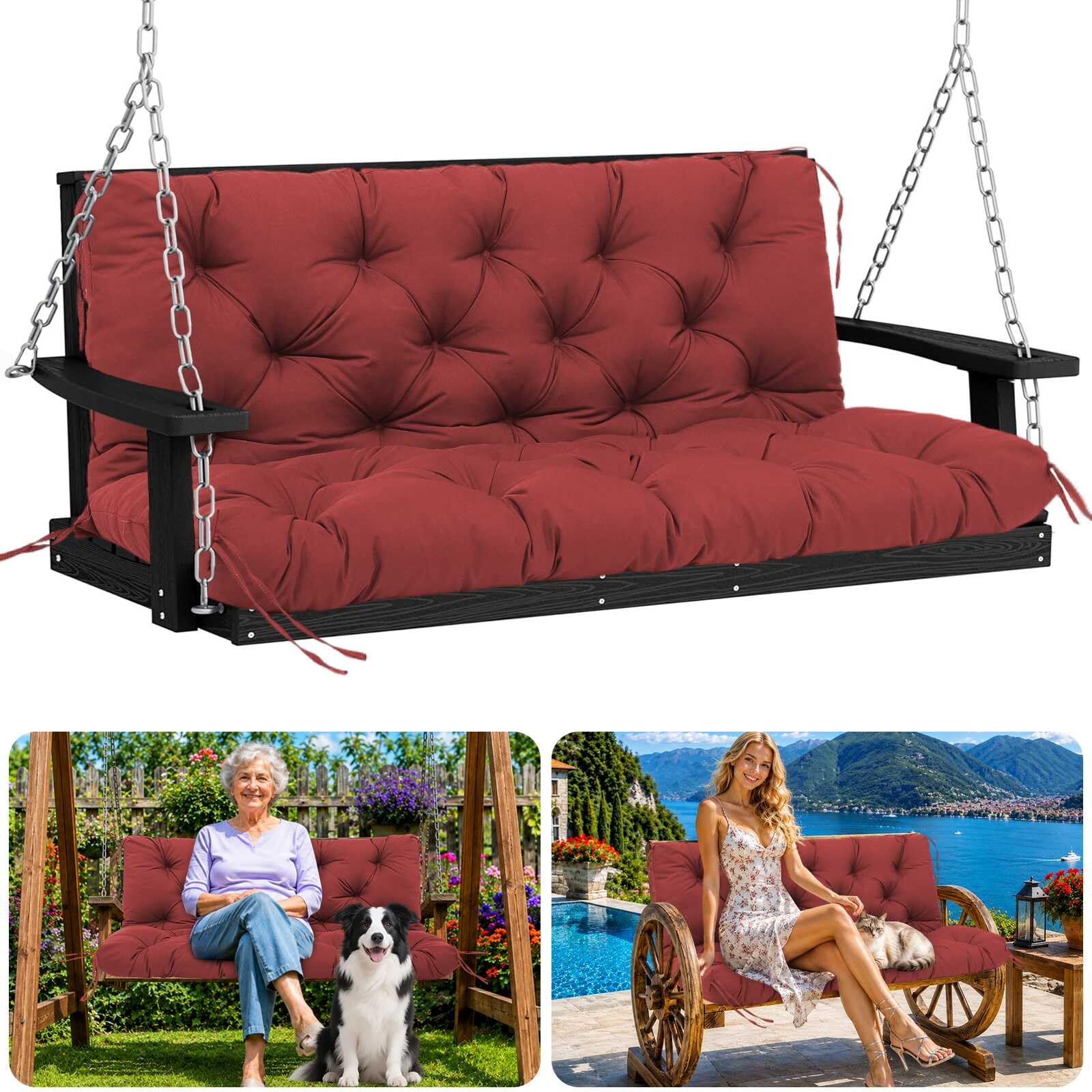 Boaisdus front view of 60-inch cushion showing full coverage and comfort