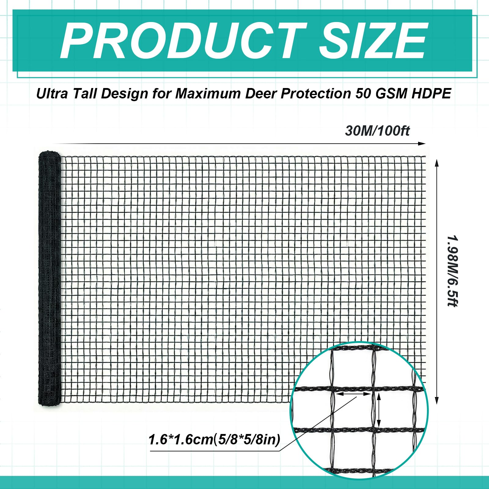 Boao close-up of 50gsm mesh texture highlighting tear resistance and UV protection