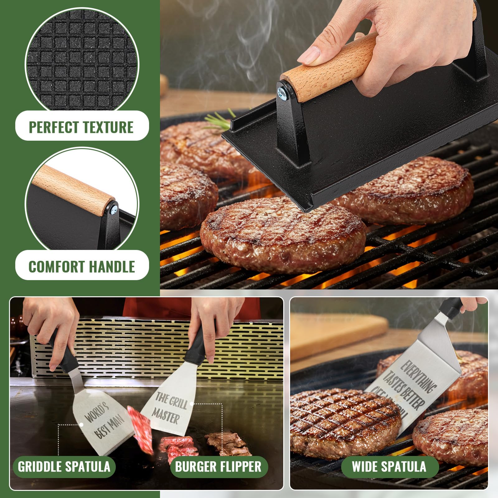 Boao egg rings and squeeze bottles on griddle for controlled cooking