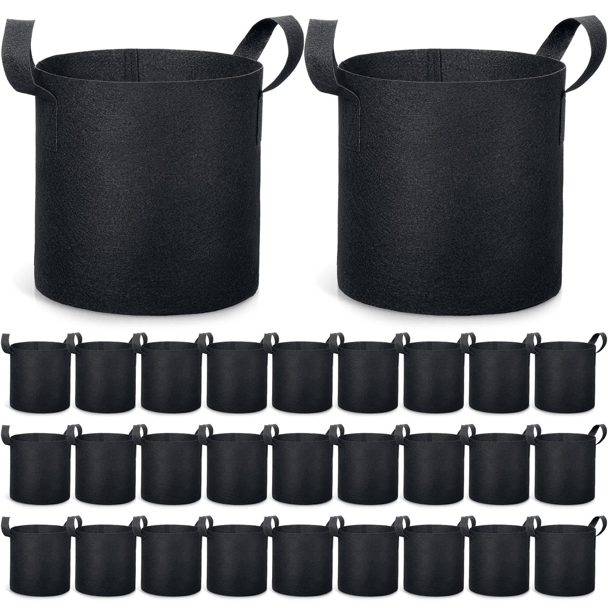 Boao front view of 30-pack grow bags showing bulk value and ready-to-use convenience