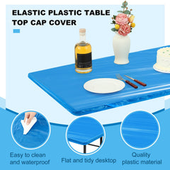 Boao fitted tablecloth on 8ft picnic table outdoors, stays put in wind