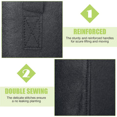 Boao reinforced handle X-stitch detail showing strong lift support for heavy soil