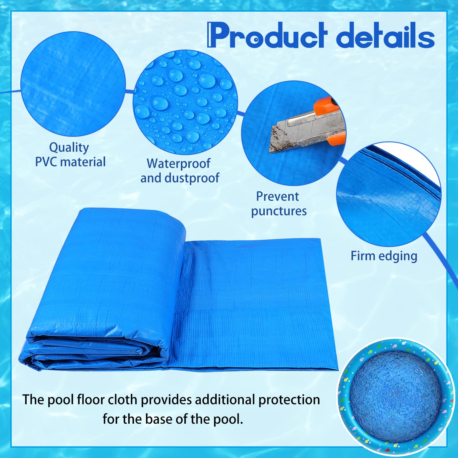 Boao pad positioned under assembled pool illustrating liner protection