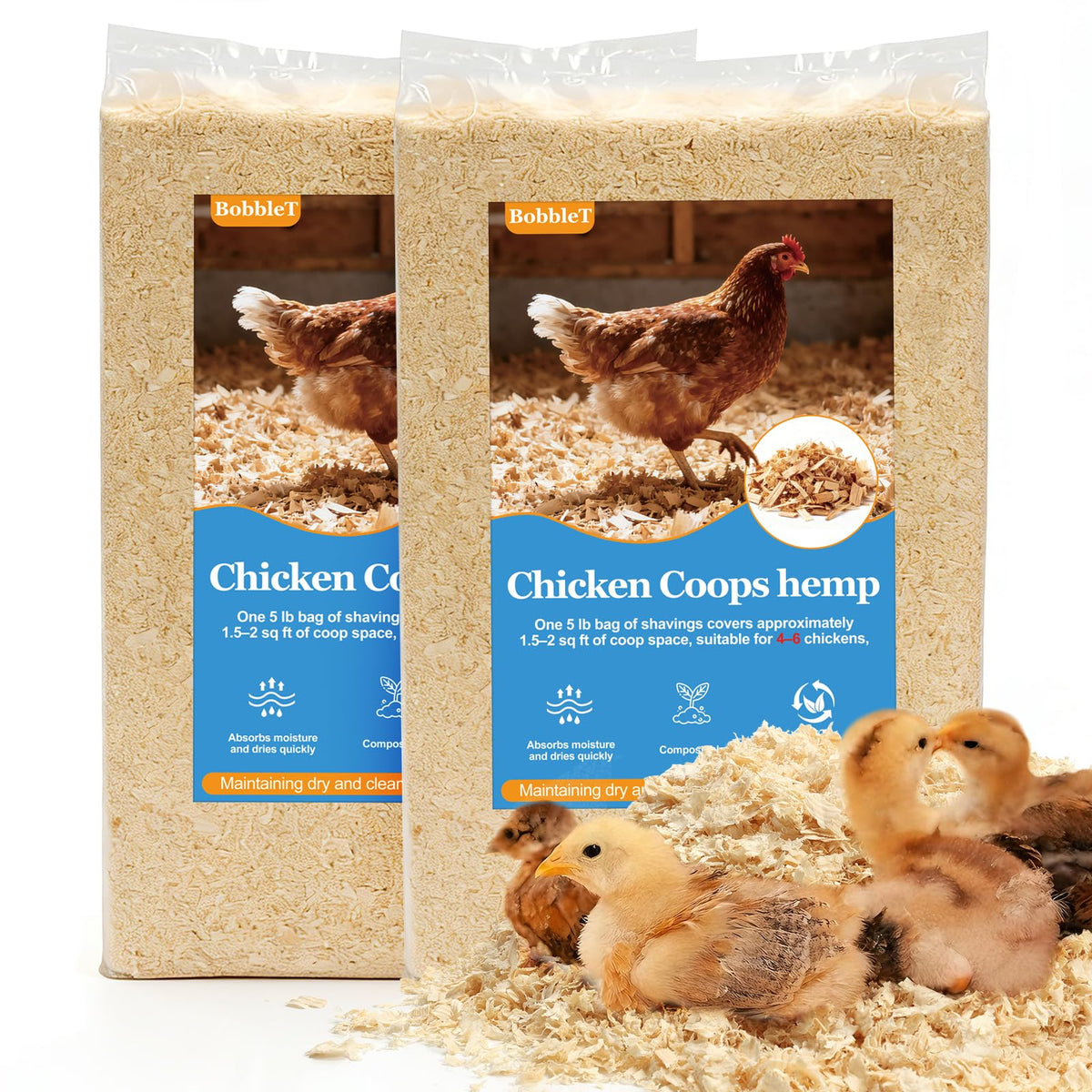 BobbleT front packaging showing 10LB bag and benefits