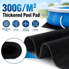 BobbleT pad unrolled beneath a pool frame for secure underlay