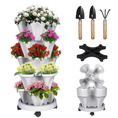 Bociks front view assembled planter showing vertical multi-tier benefit