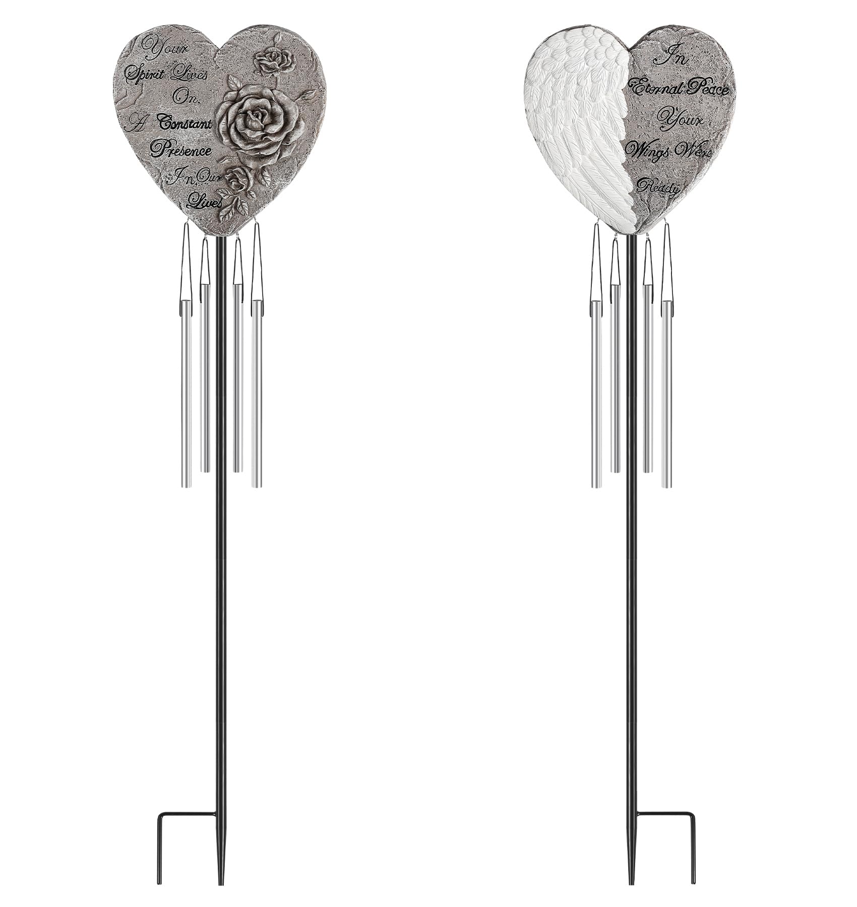 bocola front view resin heart plaque showing engraved memorial text and calming design