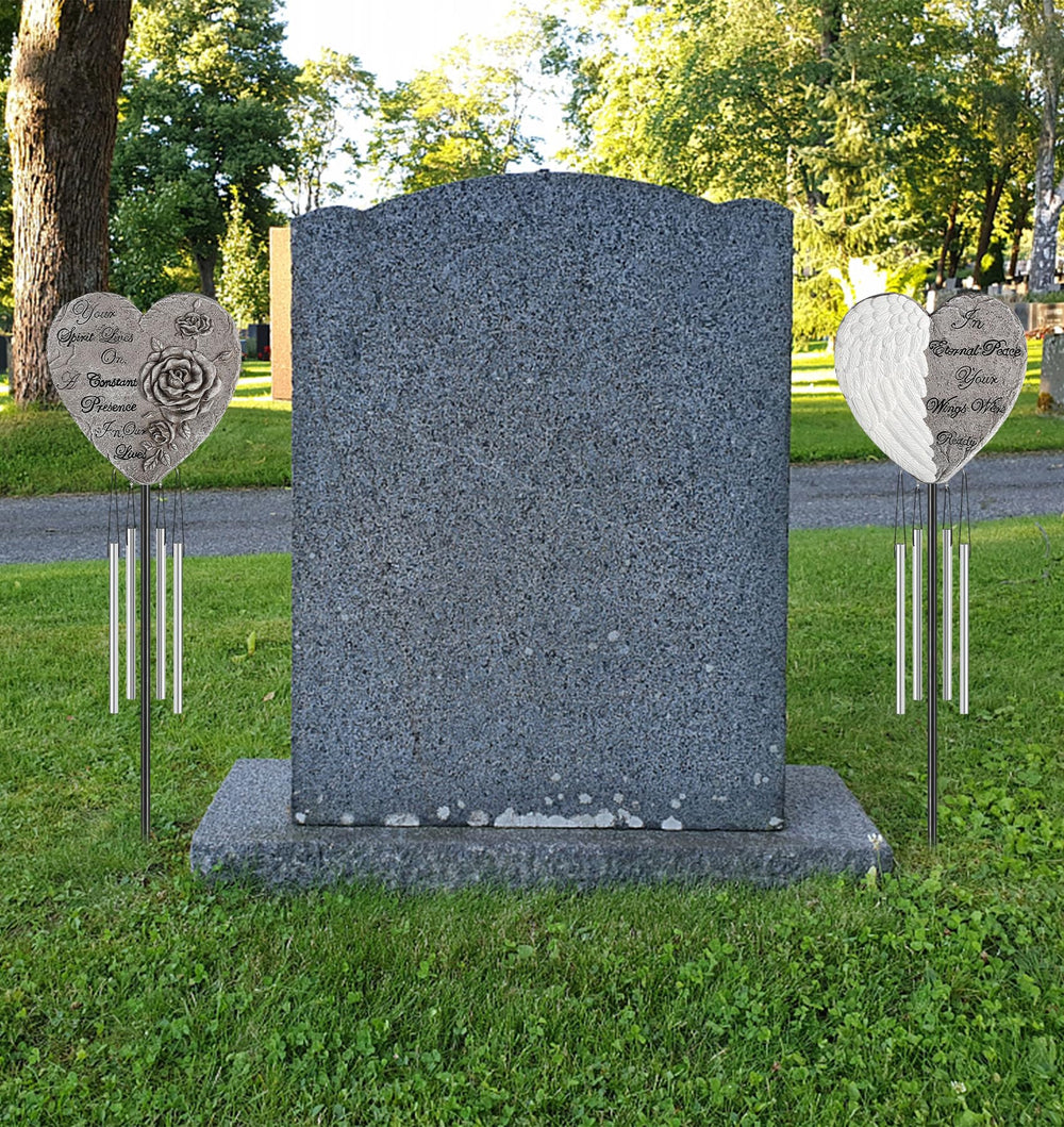 bocola placed at a gravesite providing a peaceful visual and gentle chime