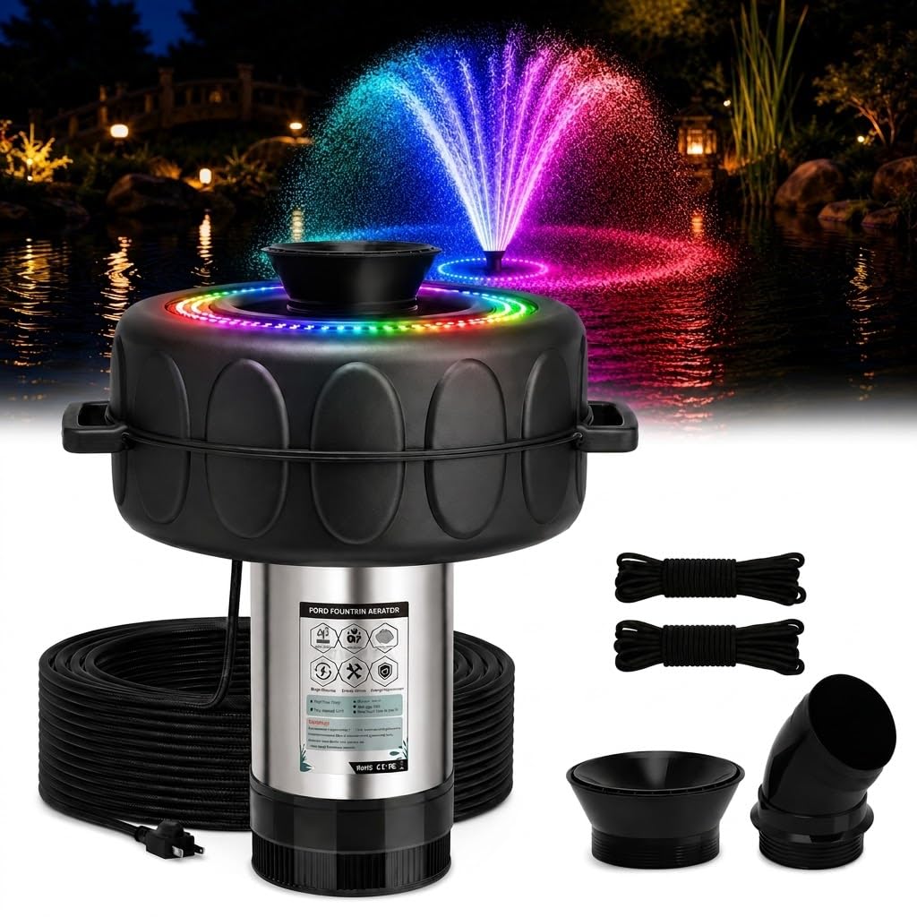 BOFEKTE front view of floating fountain showing compact platform and benefits