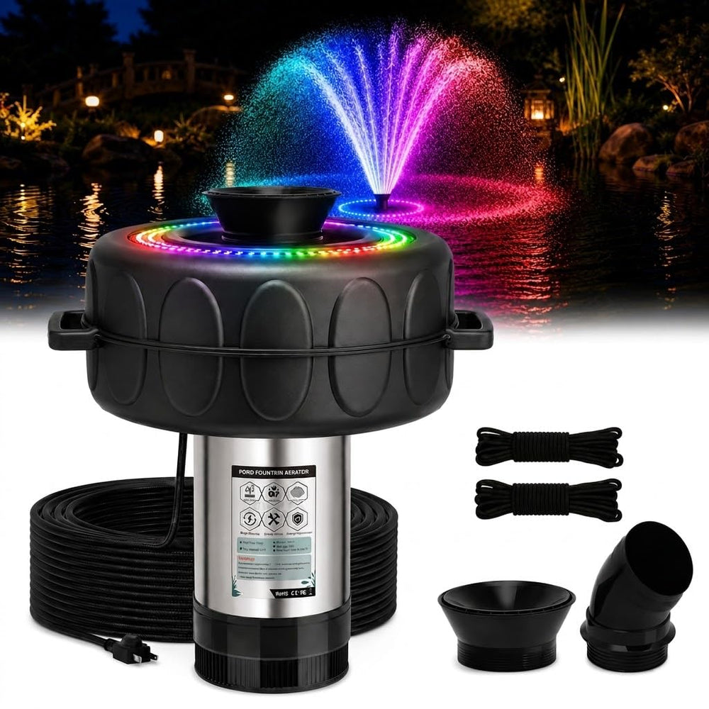 BOFEKTE front view of floating fountain showing compact platform and benefits