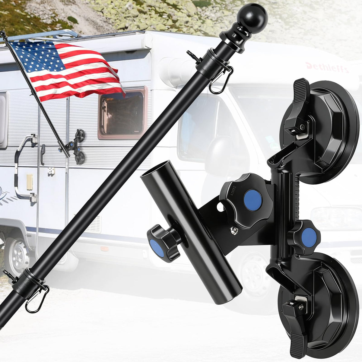 BOHMR front mount assembly showing dual cups and metal bracket for secure hold