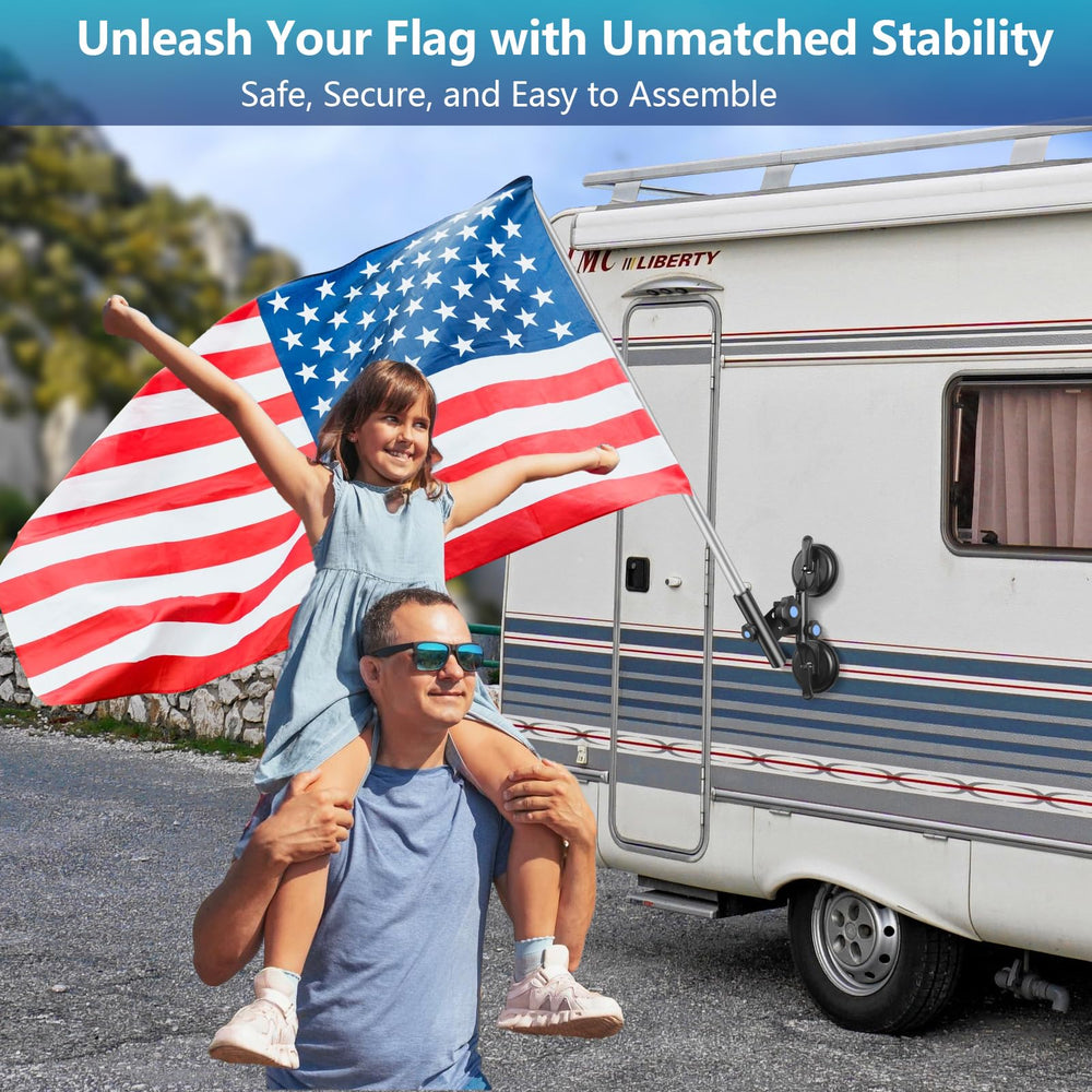 BOHMR mounted on RV side showing secure flag display at speed benefit