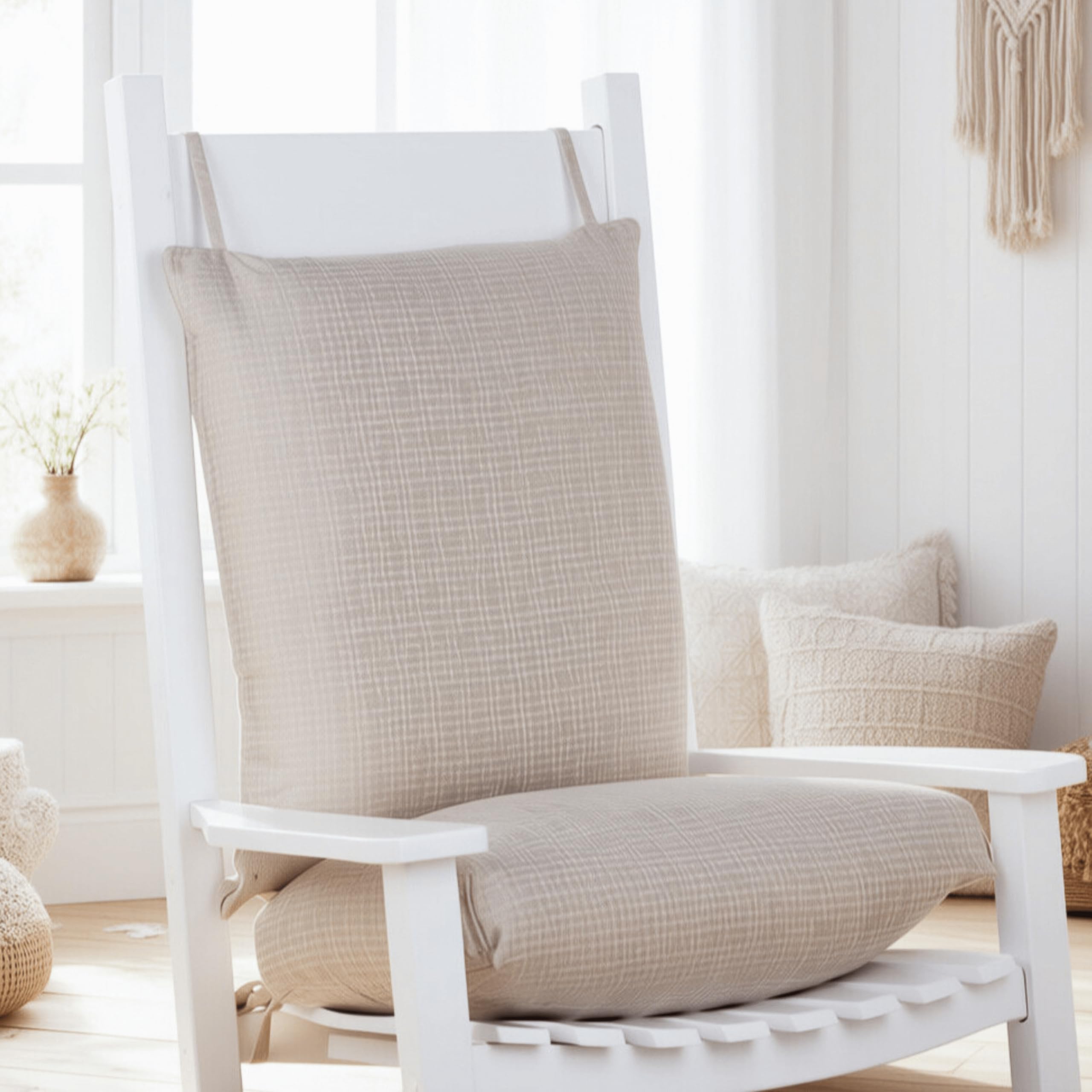 BOHOCHA back cushion showing artisan pattern and elegant cream tone