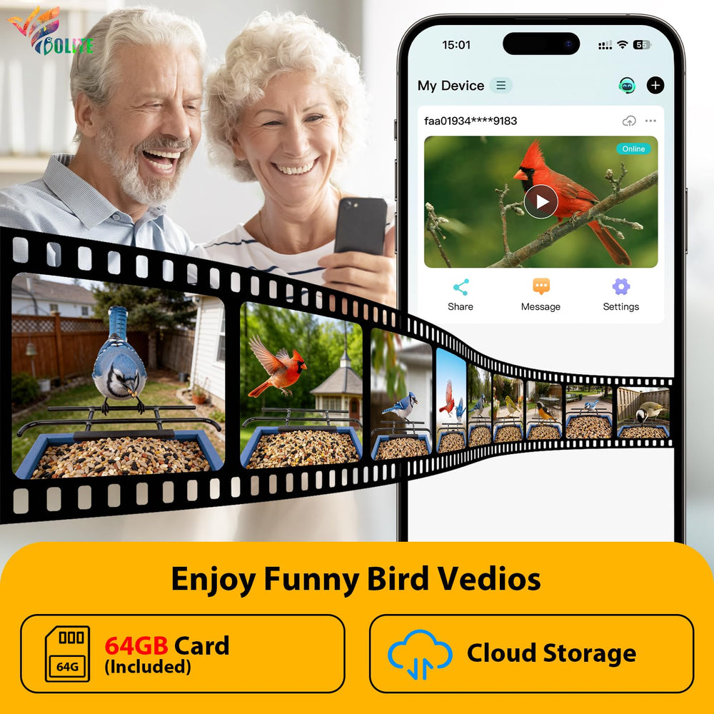 BOLITE image of 64GB SD card and ports for local recording convenience
