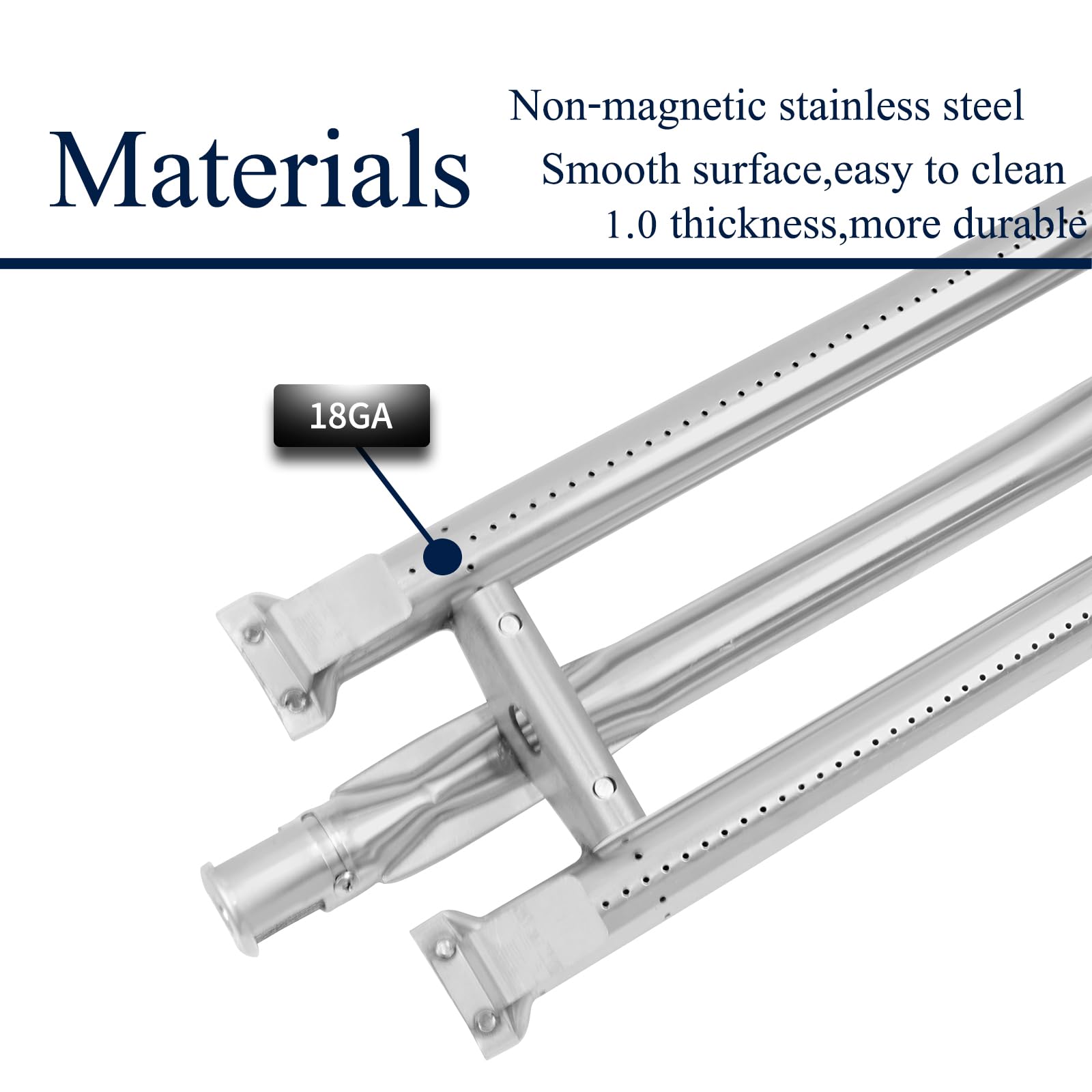 Boloda stainless steel burner tube detail highlighting durable high-temperature performance