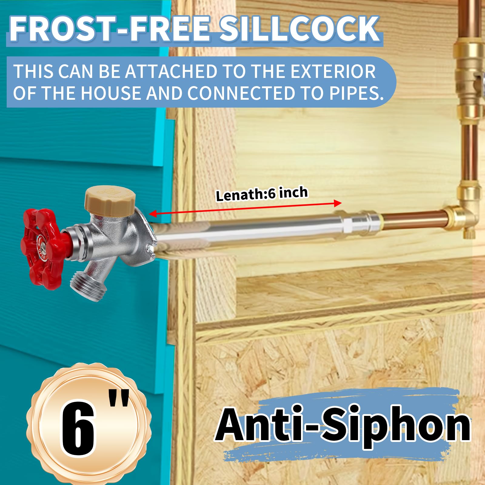 Boltigen hose bibb with 3/4" GHT thread for secure garden hose connection and leak prevention